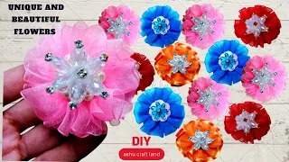 Super Easy Ribbon Flower Work 🌼 Amazing Trick 🌼How to Make Hand Embroidery Flowers🌼Sewing Hack🌼Craft