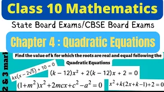 Quadratic Equations|Class10th maths|State Board|CBSE Board Exams(Basic &Std)|Ch4:Quadratic Equations