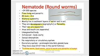 1  Phylum Nematoda  Part 1  Salient Features