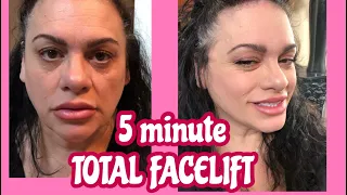 How to get FREE Plastic Surgery~Instant Face Lift Tape Tutorial ~JUNE PENNY