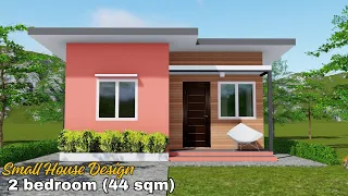 44 SQM | 2 BEDROOM | SMALL HOUSE DESIGN IDEA with FLOOR PLAN