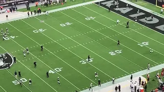 Raiders throwing the deep routes. Pregame vs. Seahawks August 14, 2021