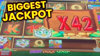 My BIGGEST JACKPOT EVER ON HOOT LOOT SLOT MACHINE