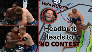 Headbutt drops Kevin Holland leading to a NO CONTEST