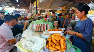 Most Popular! Rice Noodle, Spring Roll, Noodle Soup, Congee, Steak, & More - Cambodia Street Food