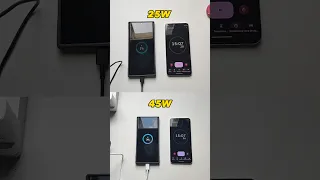 Diferencia de carga 25W vs 45W ⚡️🔋🔌 #samsung #tech #galaxy #shorts