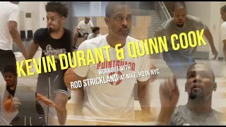 Kevin Durant & Quinn Cook workout with Rod Strickland at Nike, HQ in NYC.
