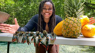 SOLO HUNT FOR CRAYFISH - Outdoor Cooking #asmr #jamaica #fishing