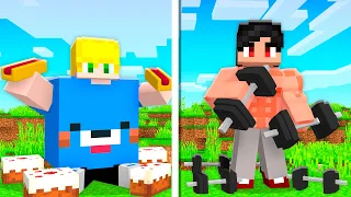 Fui de SUPER GORDO até SUPER FORTE no Minecraft!