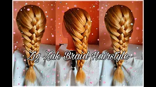 Easy ZIG ZAG Braid Hairstyle Step By Step | Most Beautiful Hairstyles for Girls || Easy Hairstyle ||