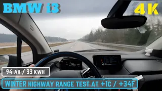 WINTER Range Test w BMW i3 94 Ah