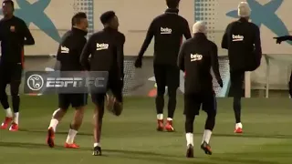 Yerry Mina First training with FC Barcelona