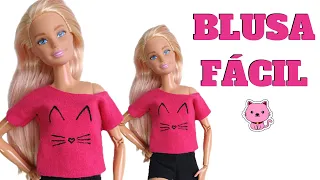 Como Fazer Blusa Para Barbie Fácil | Roupa Para Boneca Fácil de Fazer | DIY