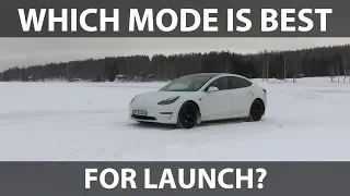 Model 3 launch in snow with different modes