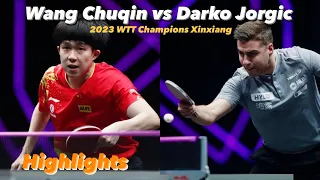 Side-View Angle: Wang Chuqin 王楚钦 vs Darko Jorgic | 2023 WTT Champions Xinxiang (Ms-R16) Highlights