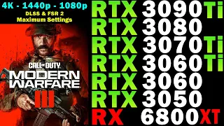 Call Of Duty MW 3 (2023) | RTX 3090 Ti, 3080, 3070 Ti, 3060 Ti, 3050, RX 6800 XT | 4K 1440p 1080p