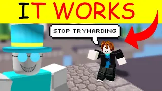 How to get called a TRYHARD in roblox bedwars..🤺😏💀