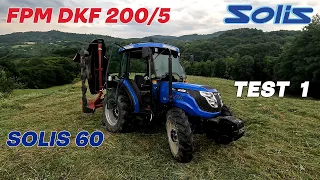 Test rotacione kosačice FPM DKF 200/5 i traktora Solis 60 u radu u strani! PRVI TEST