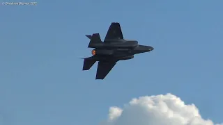 🔥  Sanicole Airshow 2022 - USAF F-35 Fighter Jet Lightning II – Major Kristin ‘‘Beo‘‘ Wolfe 💥