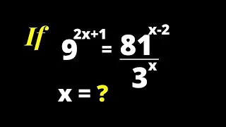 Likely Math Olympiad | Nice Exponential Equation 9^2x+1=81^x-2/3^x| How To Deal With It Quickly ...