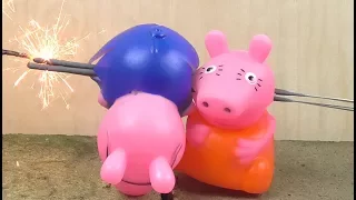 Crazy Experiment: Sparkles vs Peppa Pig Family and Toys