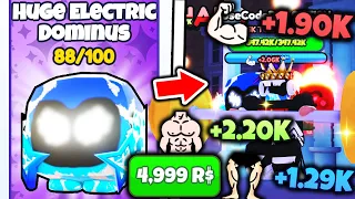 I Bought $5000 HUGE ELECTRIC DOMINUS and Became TOP PLAYER in Roblox Muscle Evolution..