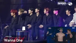 181212 Wanna One (워너원) reaction to Monsta X (몬스타엑스) at MAMA 2018 in Japan (SPARK - Jooheon Solo & Sh