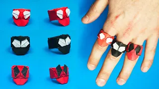 Origami ring Spider Man (Yakomoga) - How to make a paper ring for boys and girls