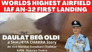 Worlds Highest Airfield Daulat Beg Oldi. First Landing of IAF An 32. Aadi & AVM Suryakant Chafekar