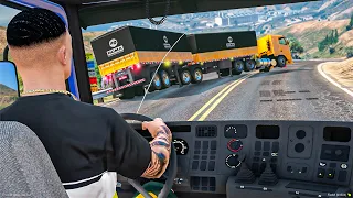 GTA V VIDA DE CAMINHONEIRO | CAMINHONEIRO TOMBOU NA MINHA FRENTE 😨!!