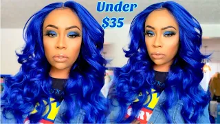 Sensationnel Shear Muse Synthetic Lace Front Wig- Chana | BLUE FOR THE WIN!!! | Under $35