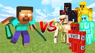 HEROBRINE vs ALL GOLEM in Minecraft Mob Battle