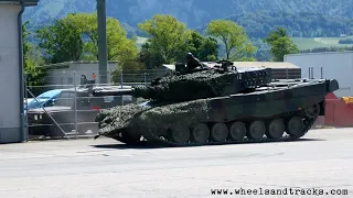 Besuchstag Pz S 21 in Thun, Schweiz. Leopard 2A4 und Büffel.