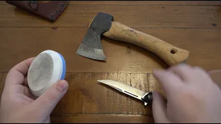 How To Use "Puck" Sharpening Stones & How To Sharpen A Hatchet Or ANY Other Large Tool...