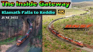 The Inside Gateway (4K) | Between Klamath Falls & Keddie: BNSF Trains | June 2022 | DJI Inspire 2