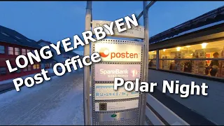 Longyearbyen Post Office during Polar Night .