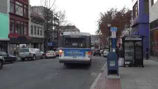 Bee-Line : Orion V #695 on Route 2 & NABI 40LFW HEV #232 on Route 8 at Getty Square