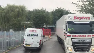Reversing class 1 truck in the tightest gate ever