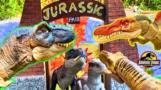 ULTIMATE Jurassic World:Spinosaurus, Ankylosaurus, T-REX, Stegosaurus, Velociraptor with Scancodes
