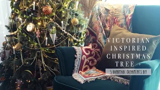 Victorian inspired christmas tree decor 2021 | FIVE EASY HANDMADE ORNAMENT IDEAS