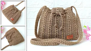 CROCHET DRAWSTRING BAGS - HOW TO MAKE LATEST CROCHET DRAWSTRING BAGS EASY FOR BEGINNERS