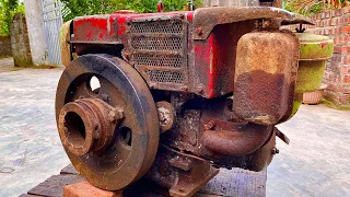 Restoration of old Samdi R185 diesel engine | Restore and repair old D9 diesel engine