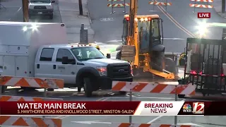 Winston-Salem intersection closed after overnight water main break