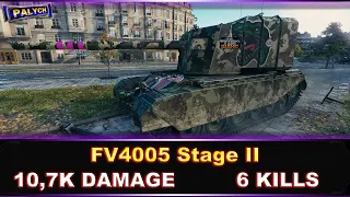 WOT - FV4005 Stage II.  10,7K Урона. 6 Фрагов.  Париж – Стандартный бой