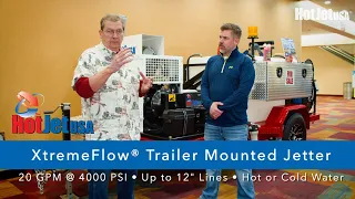 HotJet USA Cold H20 Sewer Drain Line Jetter Trailer • 59HP YANMAR POWER PLANT • 20GPM @ 4,000 PSI