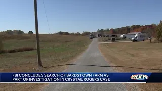 FBI concludes Bardstown farm search as part of Crystal Rogers case