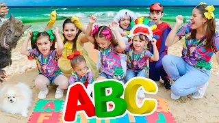 ABC ON THE BEACH - LEARNING THE ALPHABET WITH MILENINHA - Kids Pretend Play ABC Learn Alphabet