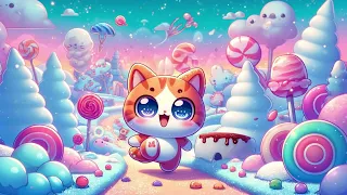 Sugarcoated Serenade l Music Channel for the Cat's Whimsical Adventure in Candy Land