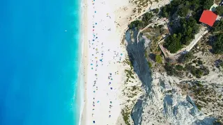 Best Beaches 📍 Egremni & Gialos Beach, Lefkada Greece 🎵 Deep House Drone 4K Footage