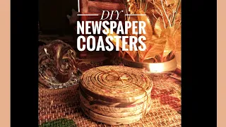 Newspaper Coasters || Newspaper Weaving || Handmade Coaster
